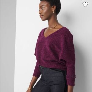 Black House White Market Sweater maroon with shimmer